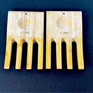 Core Natural Bamboo Salad Hands Kitchen Helper Fingers Toss Mix Serve